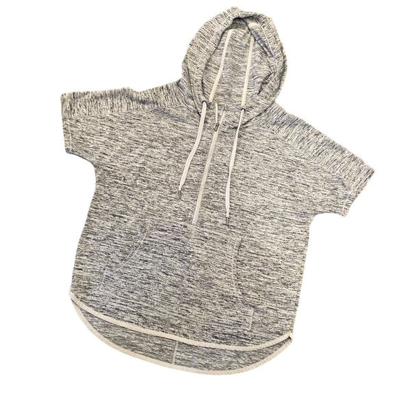 Athleta Heather Grey Short Sleeve Pullover Hoodie M - Picture 15 of 15